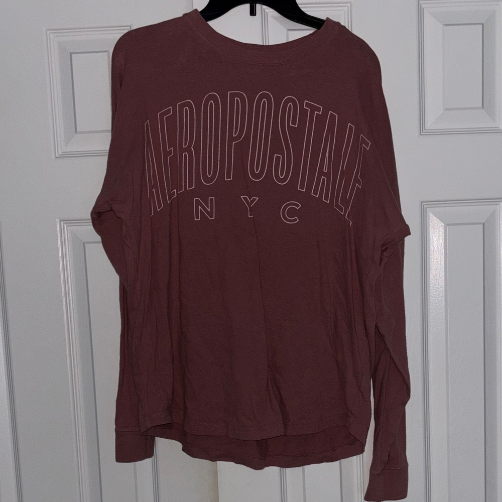 Aeropostale Burgundy Graphic Long Sleeve